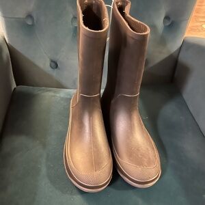 NWT Cat & Jack Kids Boys Andy Slip-on Black Rain Boots Size 3